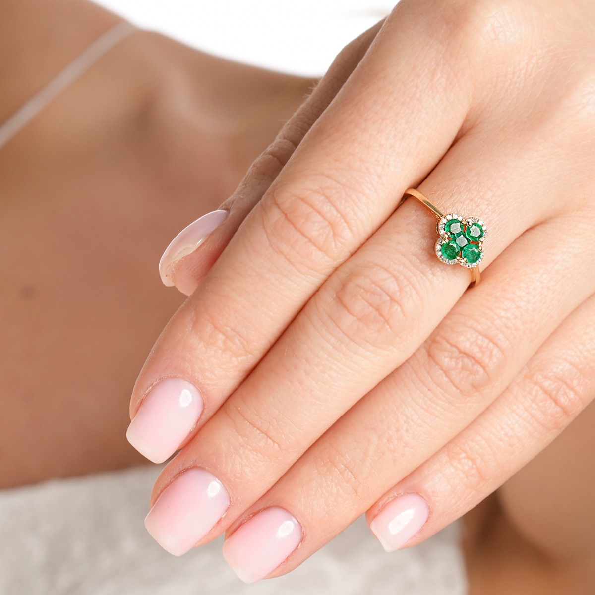 Пръстен с Диаманти Emerald Пръстен с Диаманти Emerald