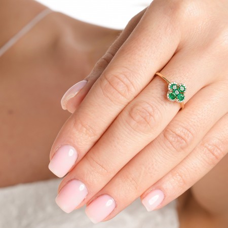 Пръстен с Диаманти Emerald Пръстен с Диаманти Emerald