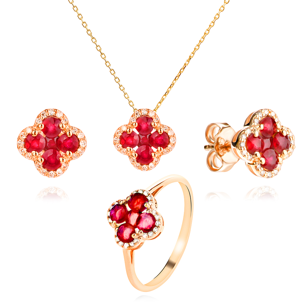 Пръстен с диаманти и рубини Rubi