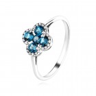 Пръстен С Диаманти и Лондон Топаз Midnight