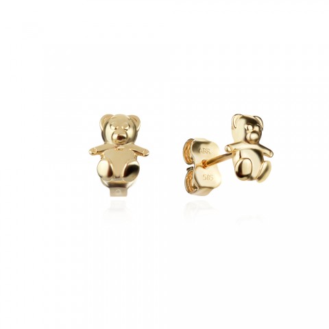 Златни детски обеци  Teddy bear