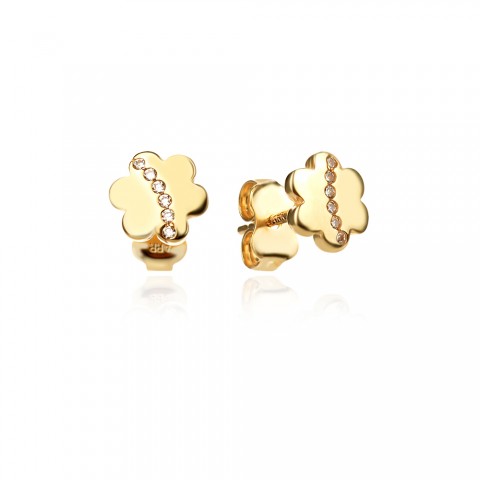 Златни детски обеци Clover