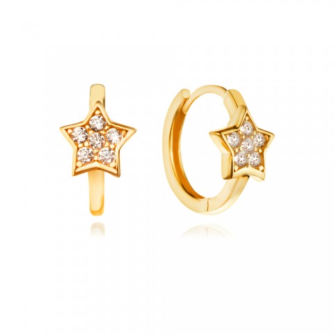 Златни детски обеци Star