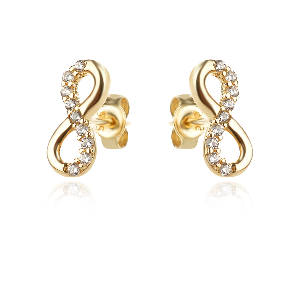 Златни детски обеци Безкрайност