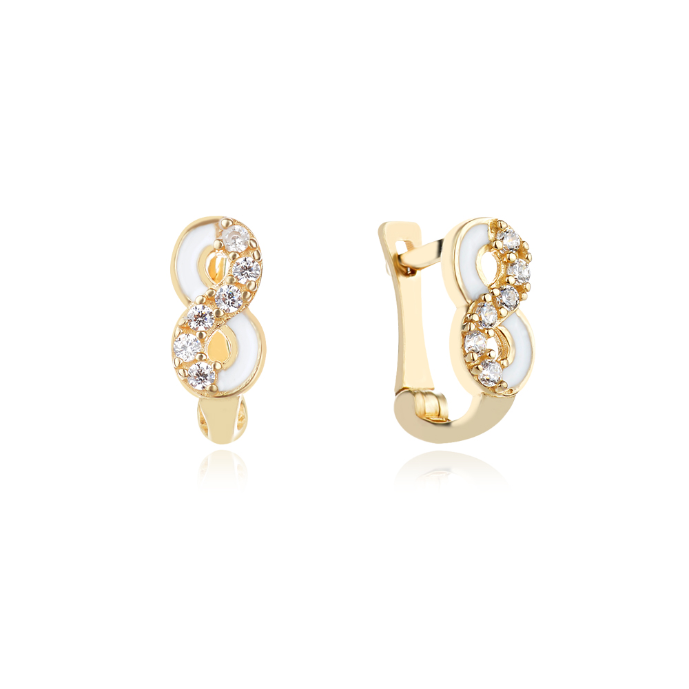 Златни детски обеци безкрайност