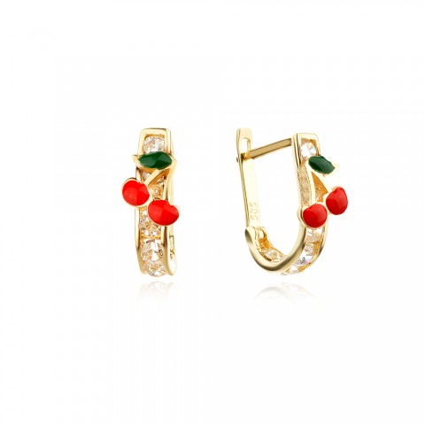 Златни детски обеци Cherry