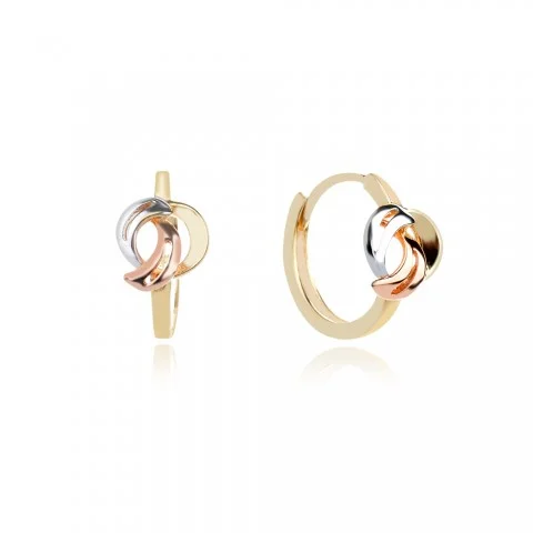 Златни детски обеци Triple Twist