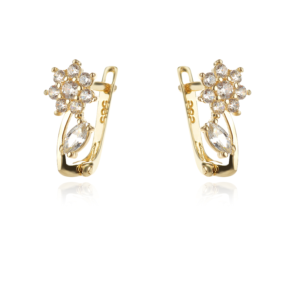 Златни детски обеци Цвете