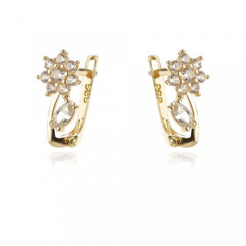 Златни детски обеци Цвете