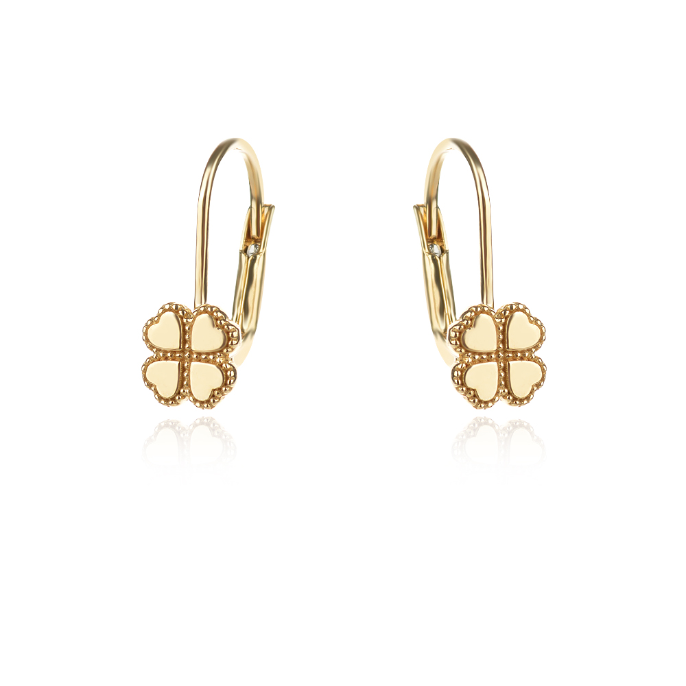 Златни детски обеци Детелинки