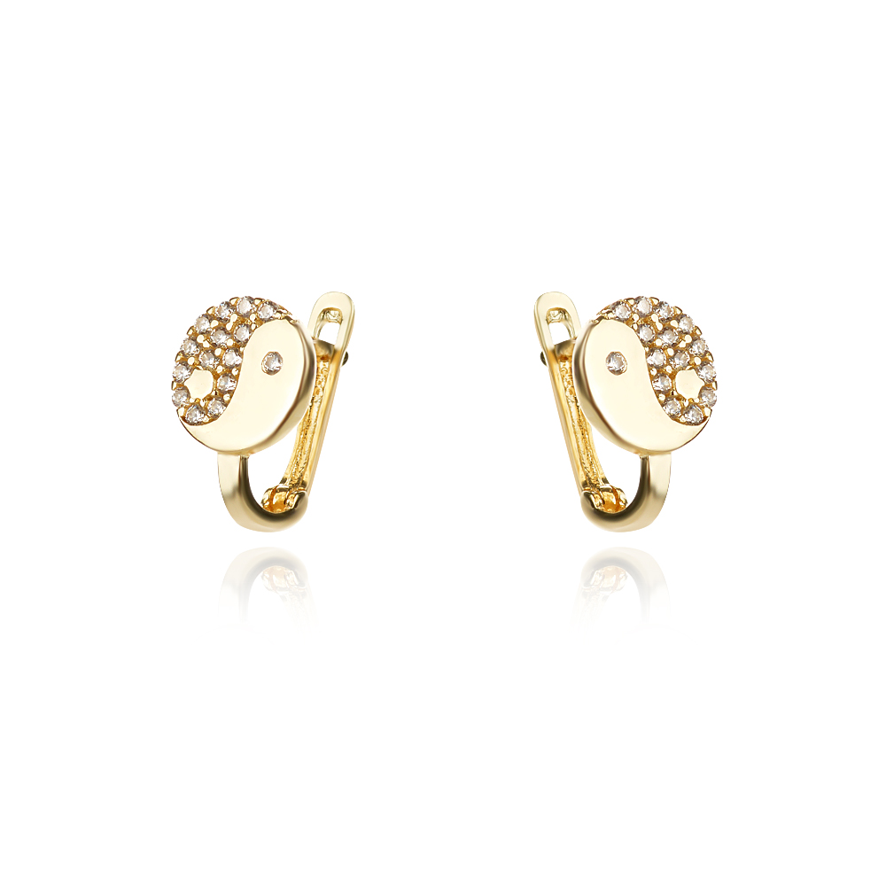 Златни детски обеци Ин и Ян
