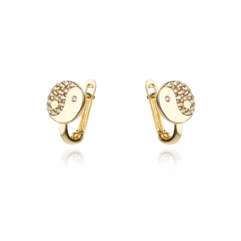 Златни детски обеци Ин и Ян