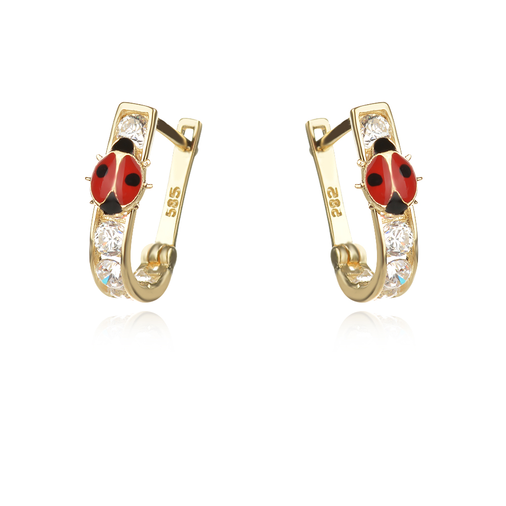 Златни детски обеци Калинки