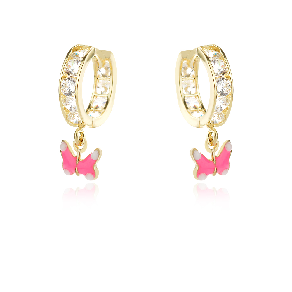 Златни детски обеци Пеперуди