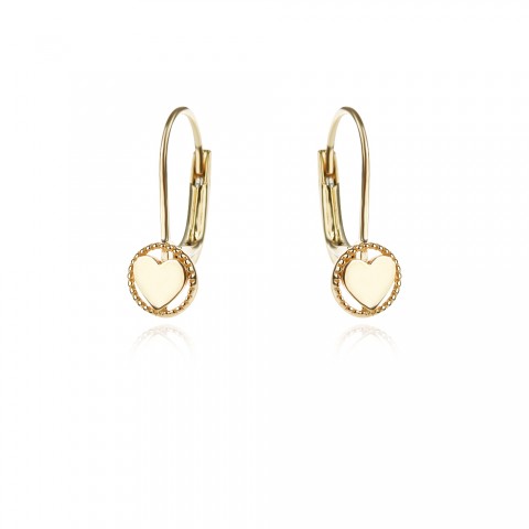 Златни детски обеци Сърца