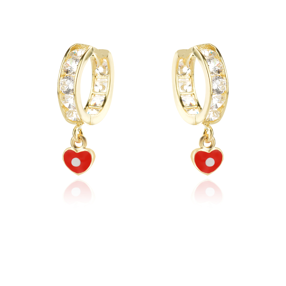 Златни детски обеци Сърце