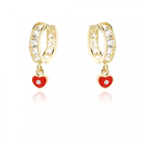 Златни детски обеци Сърце