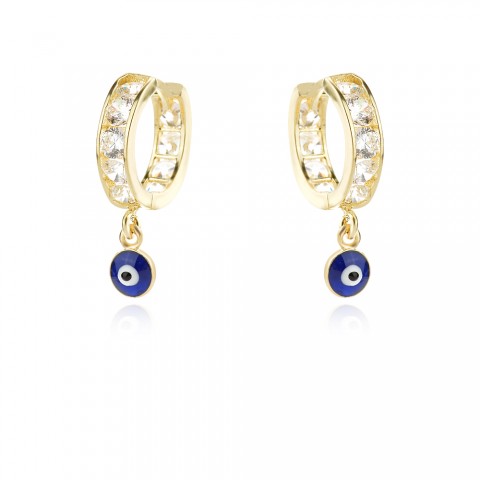 Златни детски обеци Синьо око