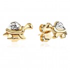 Златни детски обеци Tiny Turtle