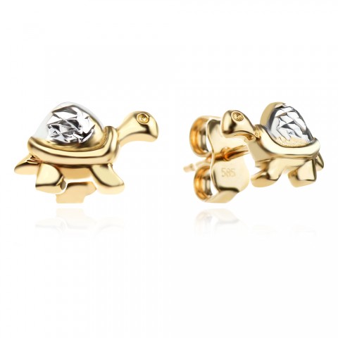 Златни детски обеци Turtle