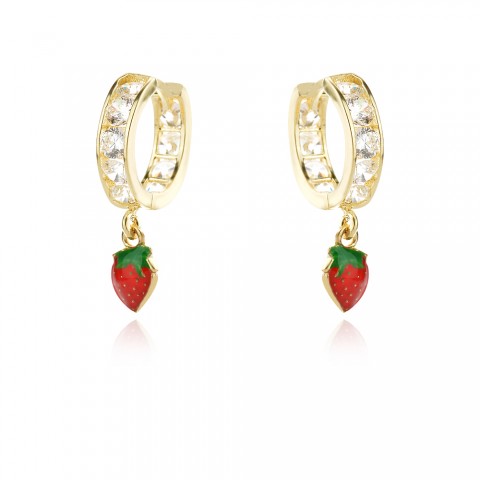 Златни детски обеци Ягода