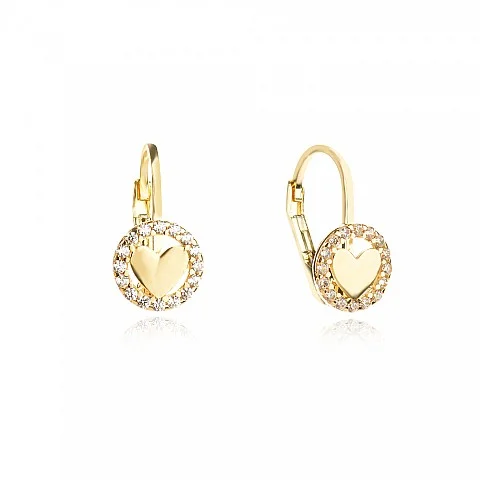 Златни детски обеци Mini Heart