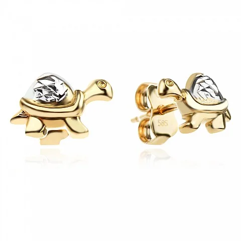 Златни детски обеци Tiny Turtle