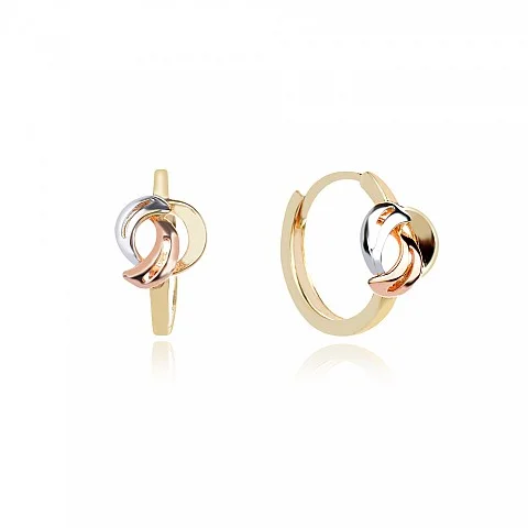 Златни детски обеци Triple Twist