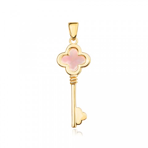 Златен медальон Pearl Key