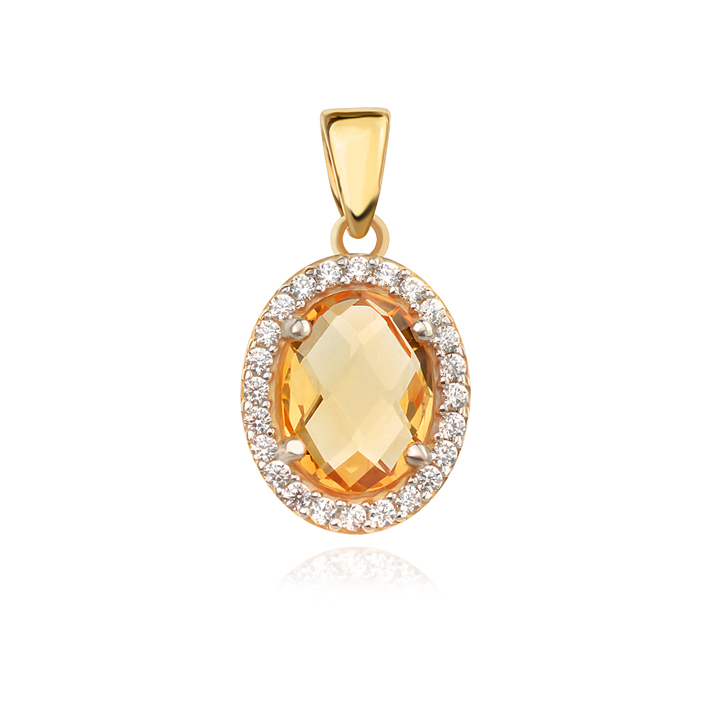 Златен медальон Citrine