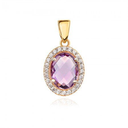 Златни обеци Amethyst