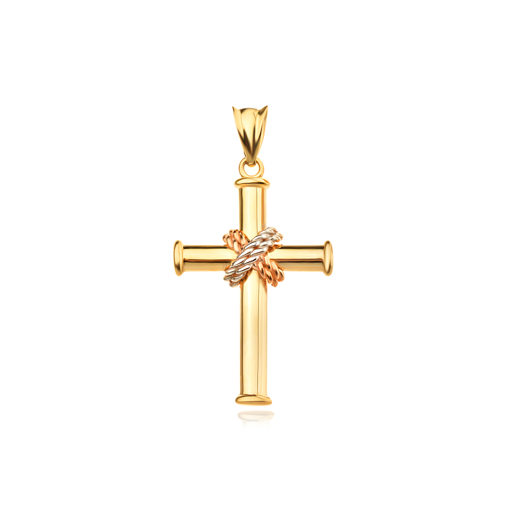 Златен медальон кръст Elion