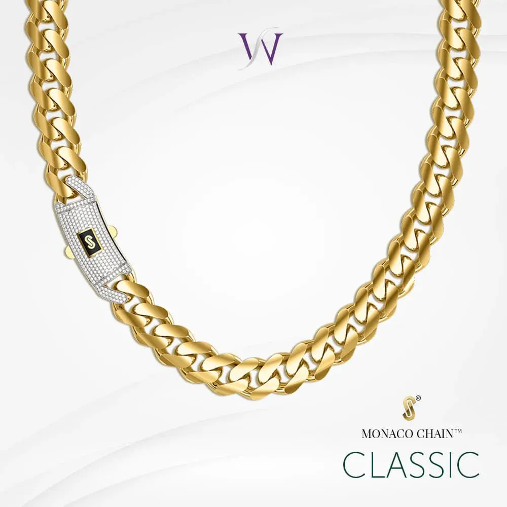 Златен чокър Choker Classic Pave с класическа плетка и бели цирконии