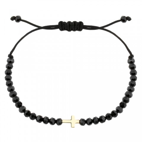 Гривна с черен конец и златно кръстче
