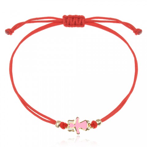 Гривна с червен конец и златен елемент Момиче