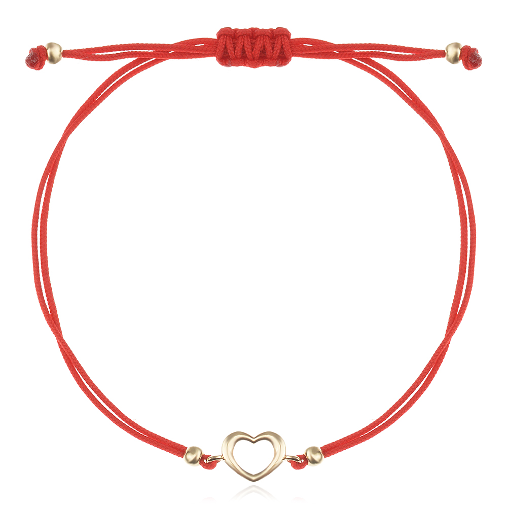 Гривна с червен конец и златен елемент Сърце