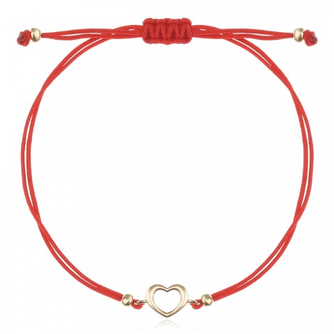 Гривна с червен конец и златен елемент Сърце