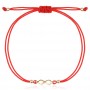 Гривна с червен конец и златен елемент Безкрайност