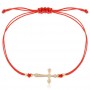 Гривна с червен конец и златен елемент Кръст
