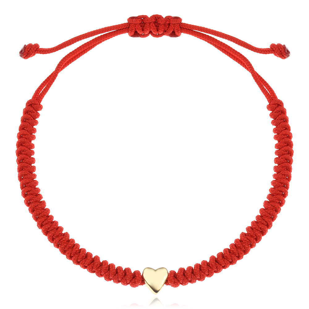 Гривна с червен конец и златен елемент Сърце