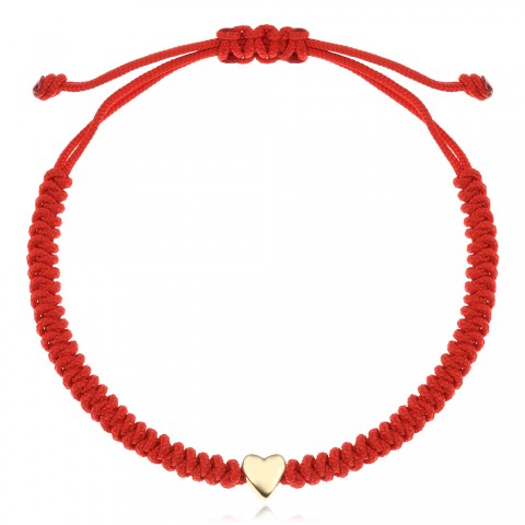 Гривна с червен конец и златен елемент Сърце