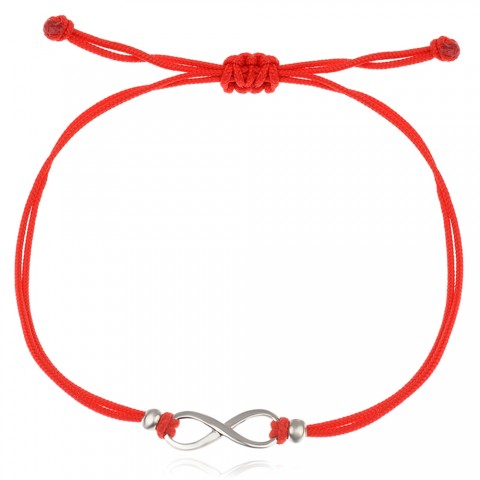 Гривна с червен конец и златен елемент Безкрайност