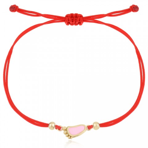 Гривна с червен конец и златен елемент Baby Girl