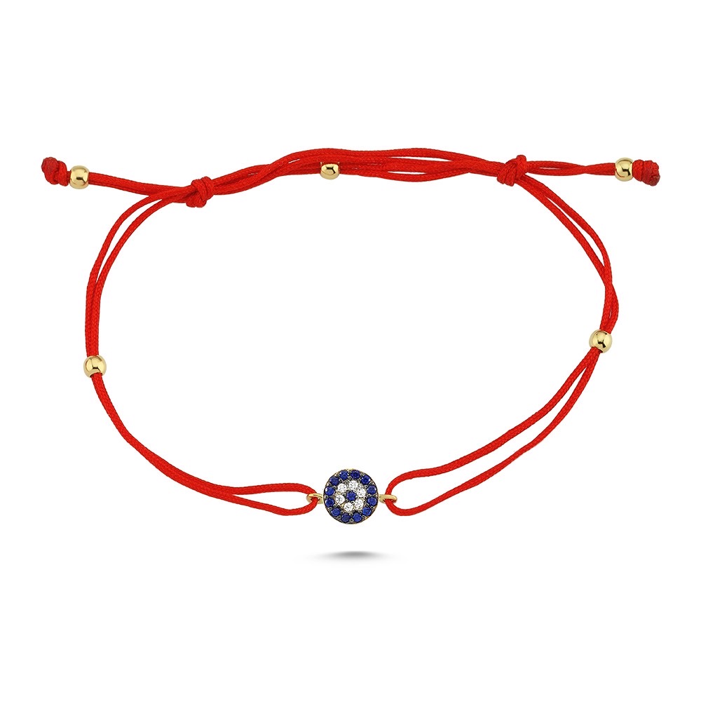 Червено конче с златен елемент синьо око 