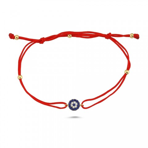 Червено конче с златен елемент синьо око 