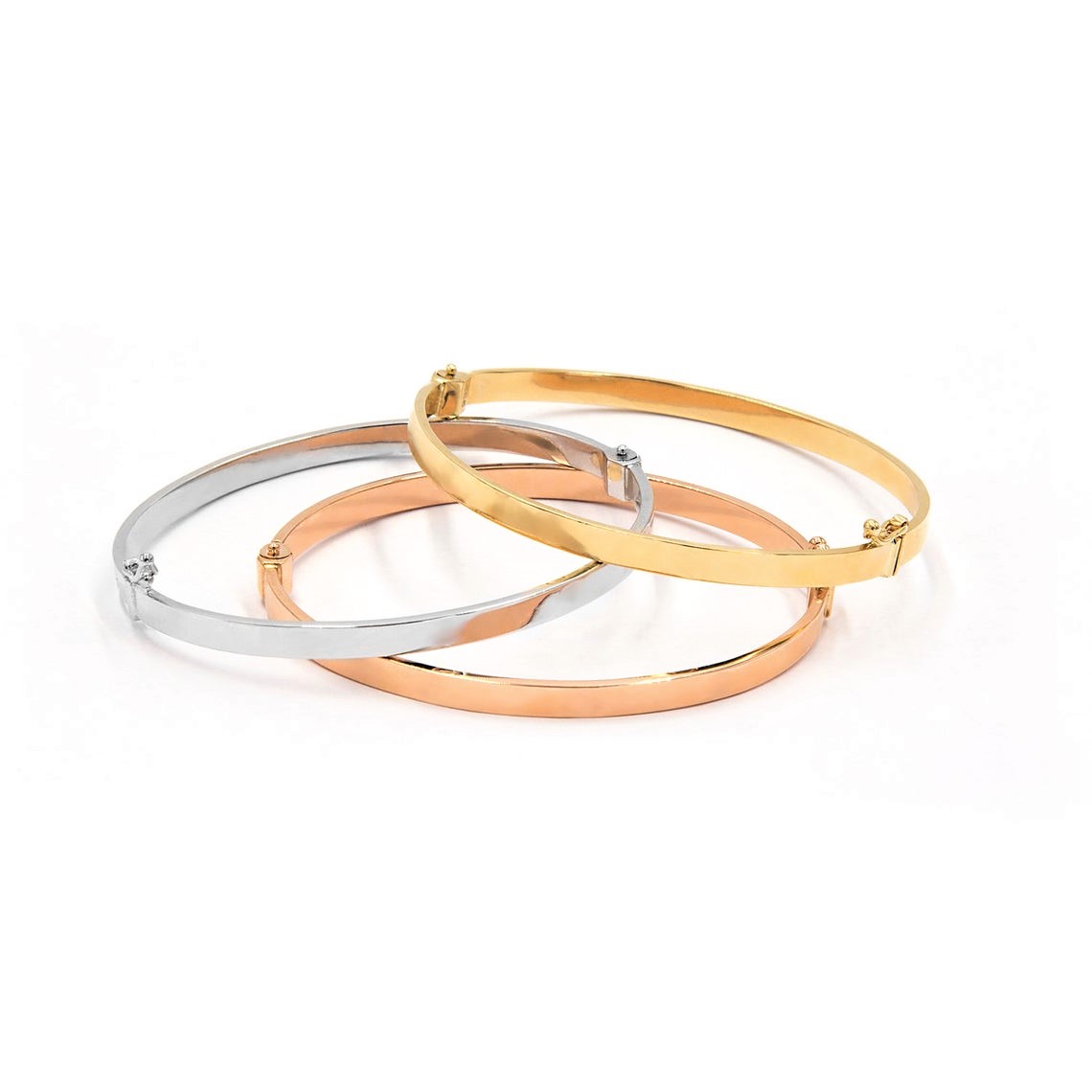 Златна твърда гривна Luxe Line