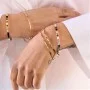 Златна твърда гривна Luxe Line