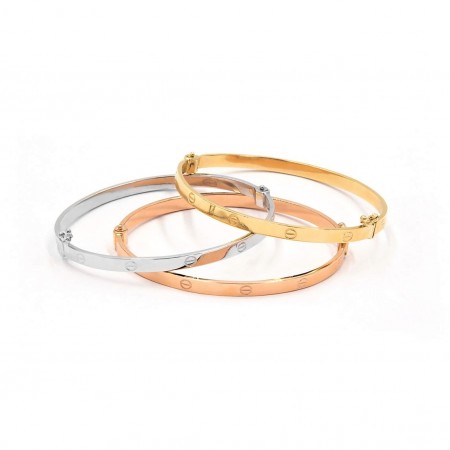 Златна твърда гривна Luxe Line