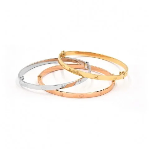 Златна твърда гривна Luxe Line