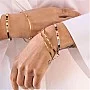 Златна твърда гривна Luxe Line